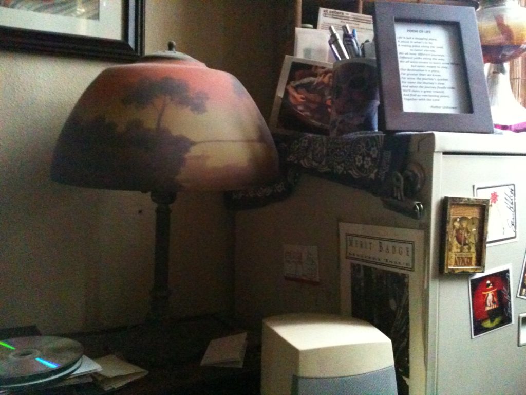 Tiffany lamp, beating heart.